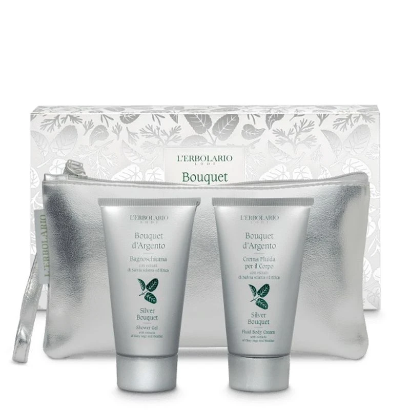 L'erbolario Bouquet D'Argento Bagnoschiuma+ Crema+ Beauty-Pochette 1 Pezzo 3 L'erbolario Bouquet D'Argento Bagnoschiuma+ Crema+ Beauty-Pochette 1 Pezzo