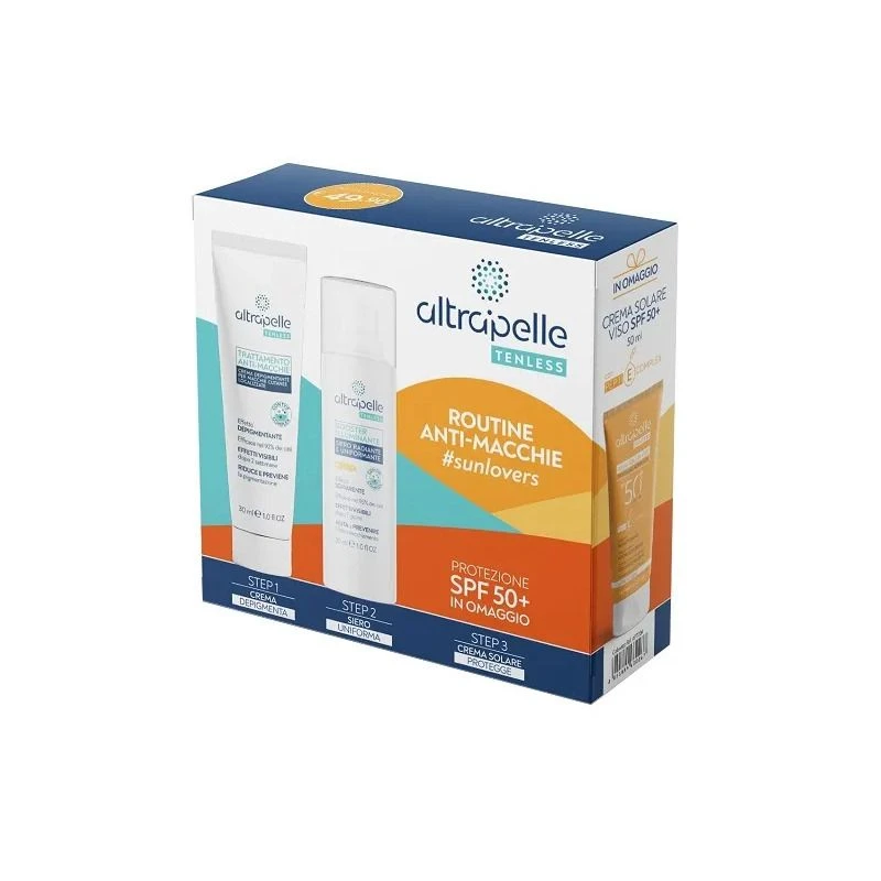 Altrapelle Tenless Routine Anti-Macchia Crema + Siero + Crema Solare SPF50+ 3 Altrapelle Tenless Routine Anti-Macchia Crema + Siero + Crema Solare SPF50+