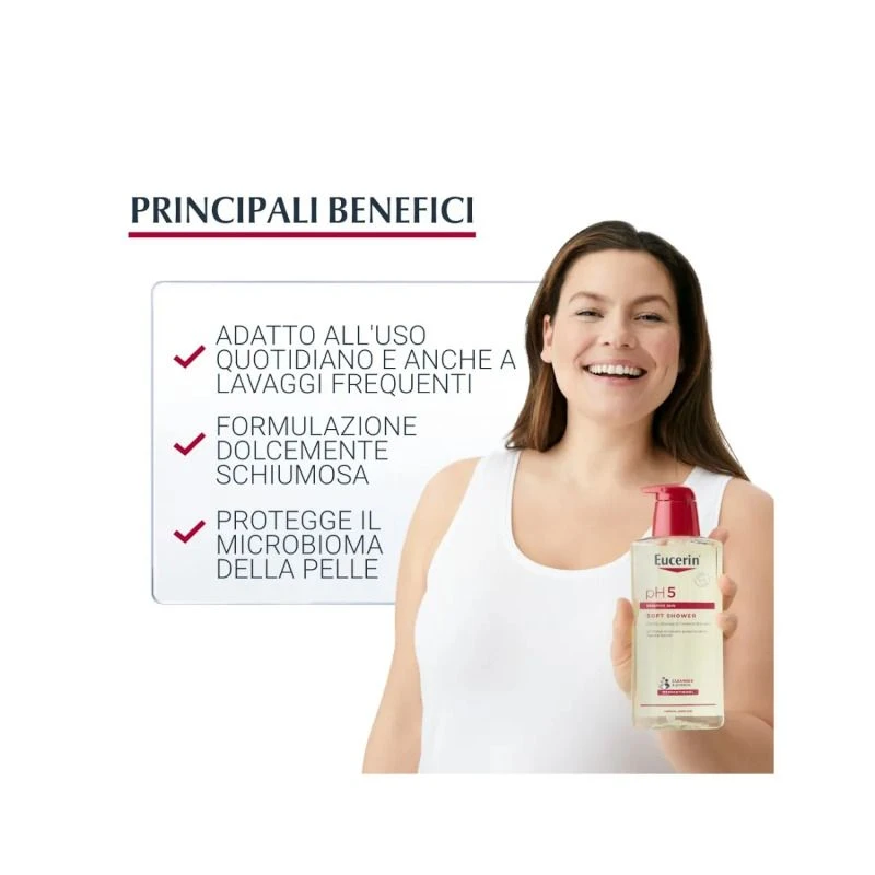 Eucerin PH5 Gel Doccia Dermoprotettivo Bipack 2x400ml 4 Eucerin PH5 Gel Doccia Dermoprotettivo Bipack 2x400ml - immagine 2