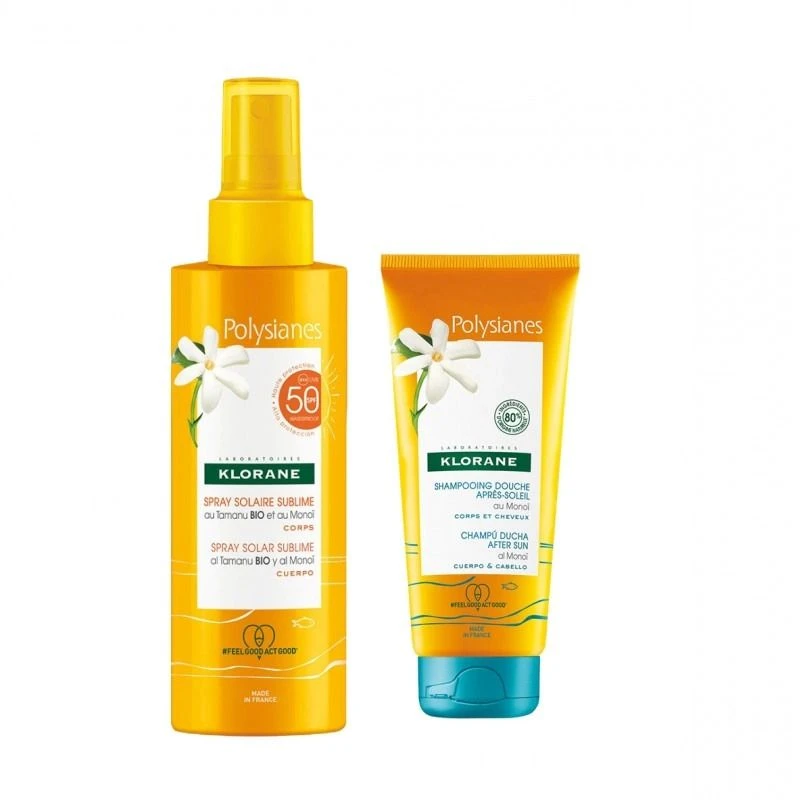Klorane Polysianes Spray Sublimatore Tamanu Monoi SPF50 200ml + Shampoo Doccia Doposole 75ml