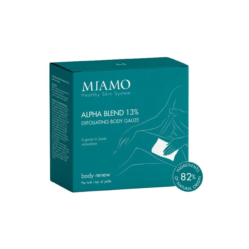 Miamo Body Renew Alpha Blend 13% Exfoliating Body Gauze 6 Buste 3 Miamo Body Renew Alpha Blend 13% Exfoliating Body Gauze 6 Buste