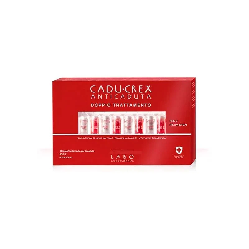 Cadu-Crex Anti-Caduta PLC7 Pilum Stem Doppio Trattamento Caduta Abbondante Donna 10+10 Fiale 3 Cadu-Crex Anti-Caduta PLC7 Pilum Stem Doppio Trattamento Caduta Abbondante Donna 10+10 Fiale